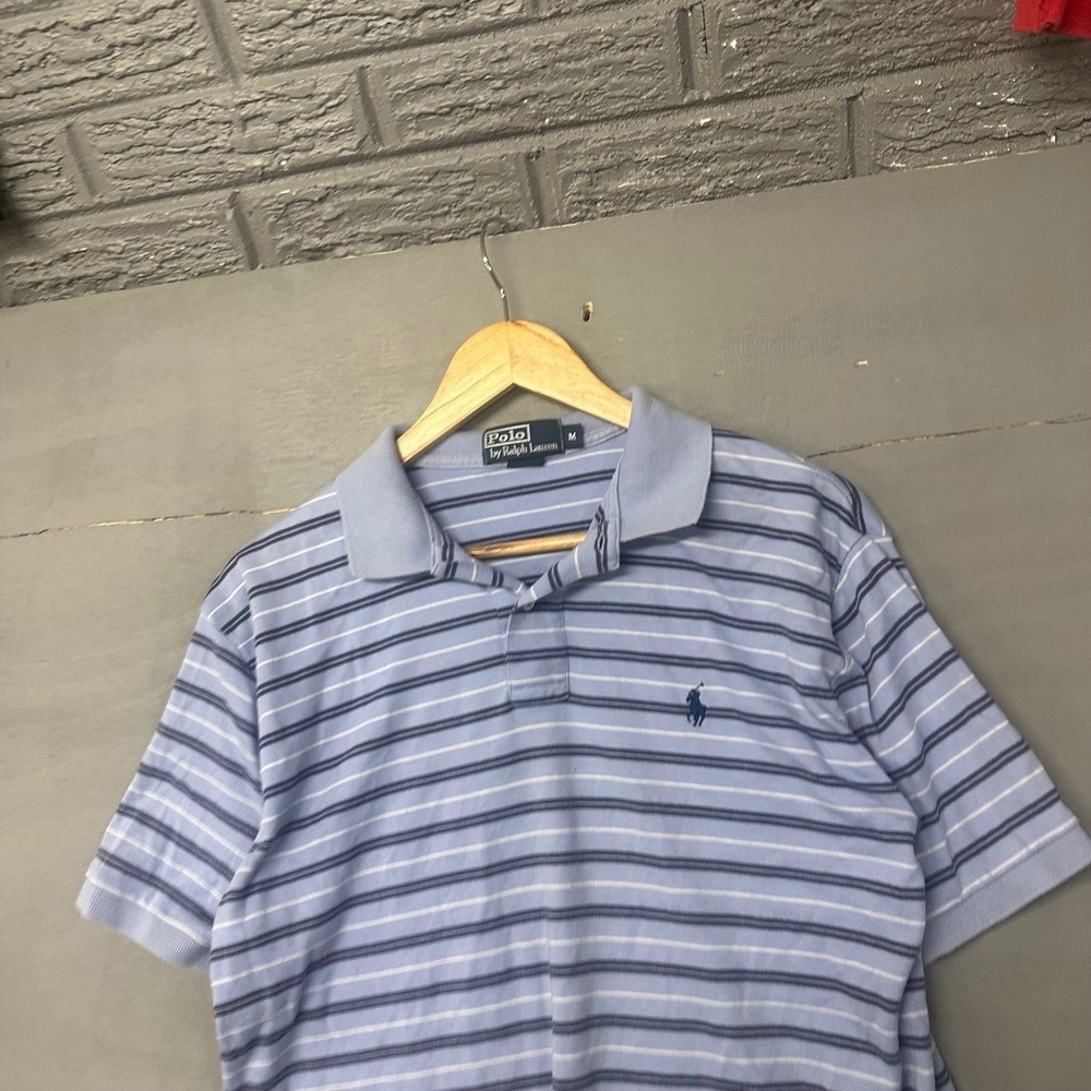 Polo Ralph Lauren Men's Striped Short Sleeve Polo Shirt Blue White Size Medium